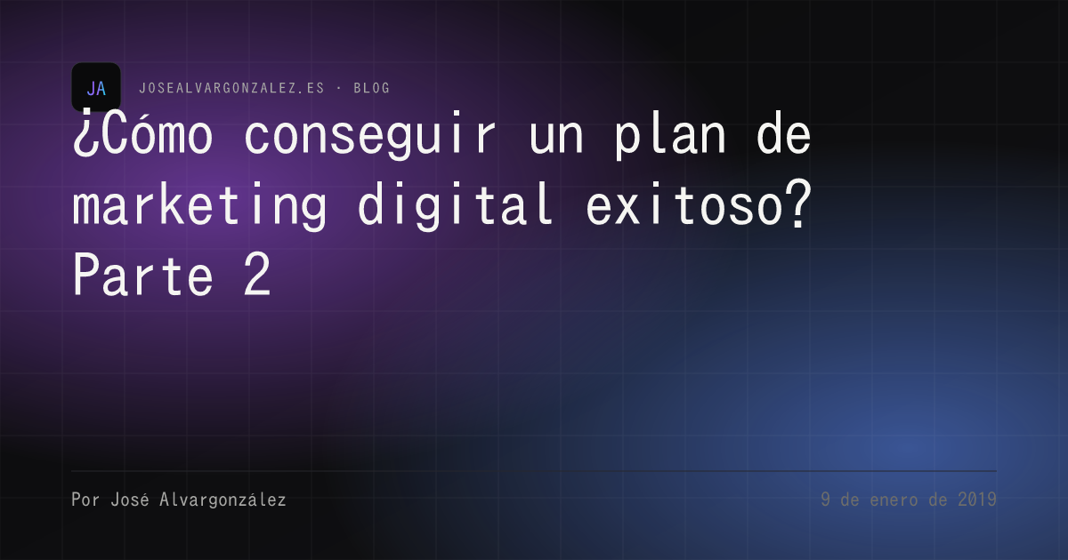 ¿Cómo conseguir un plan de marketing digital exitoso? Parte 2